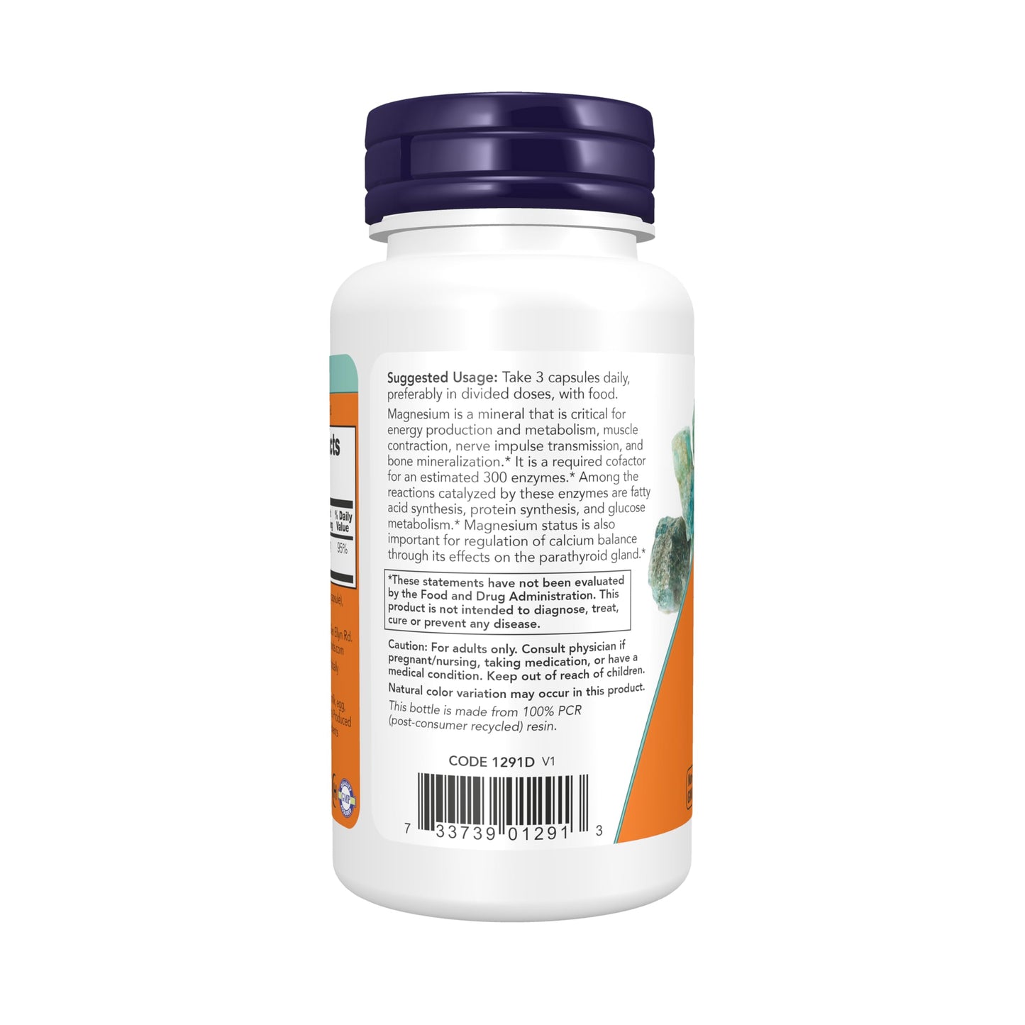 NOW Foods Magnesium Citrate Capsule, 60 Veg Caps