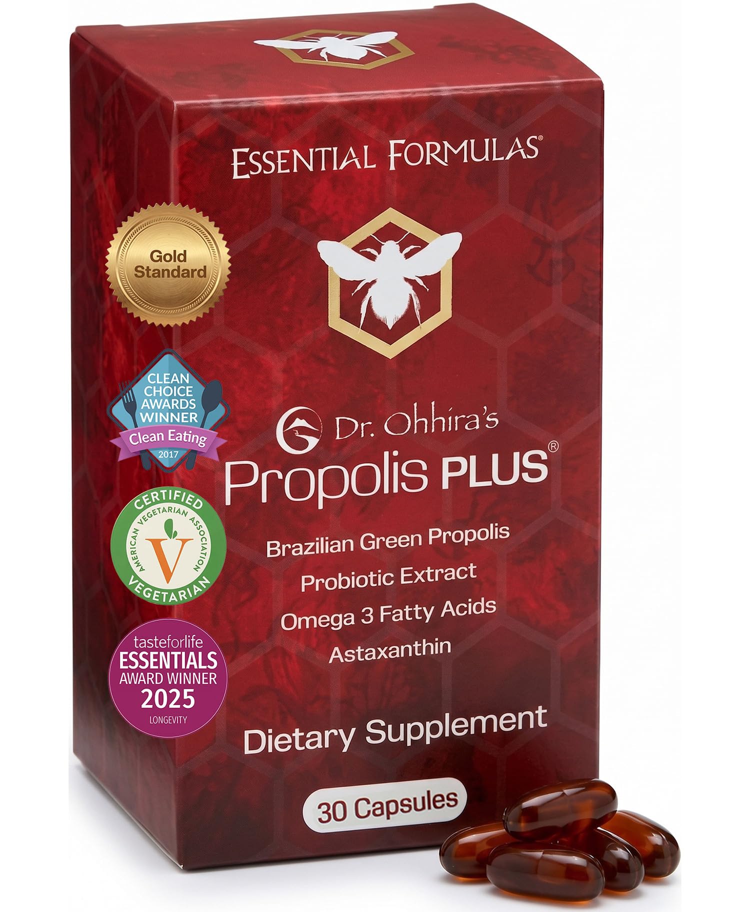 Essential Formulas Dr Ohhira's Propolis Plus Bee Propolis Capsule 30 Count
