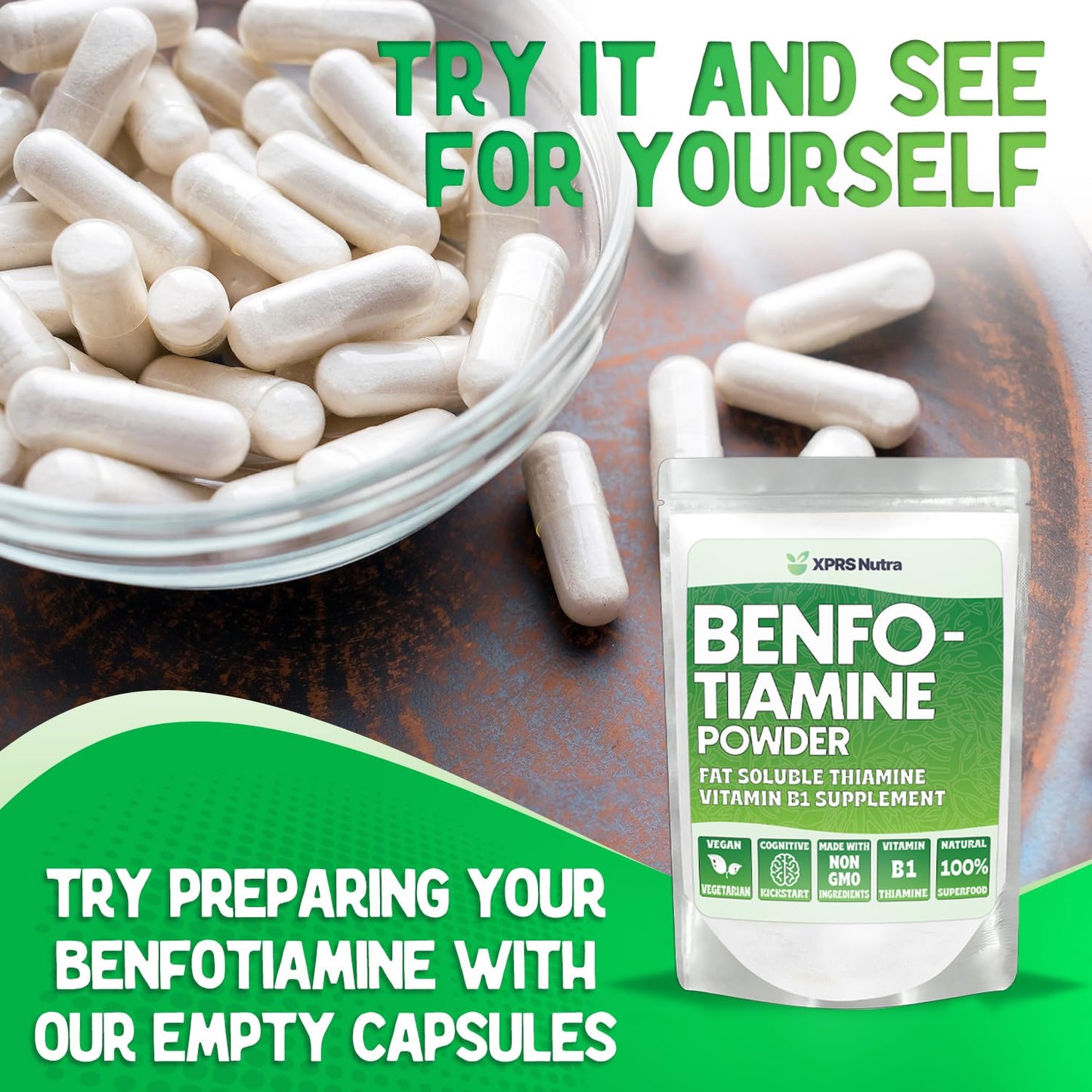 XPRS Nutra Benfotiamine Powder (Thiamine) 0.25 Ounce