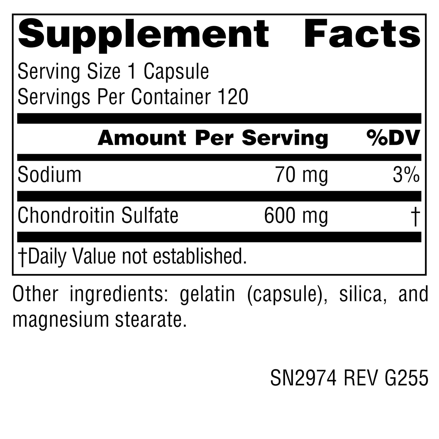 Source Naturals Chondroitin Sulfate 600 mg Tablet, 120 Tablets