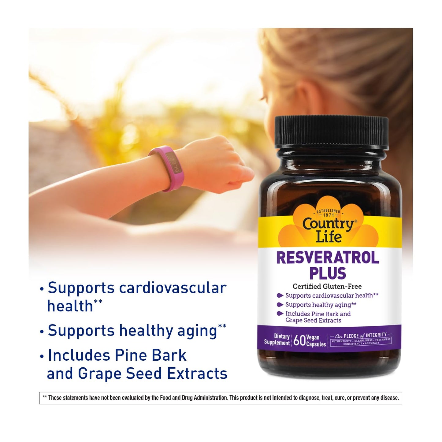 Country Life Resveratrol Plus 1000mg Capsule, 60 Count