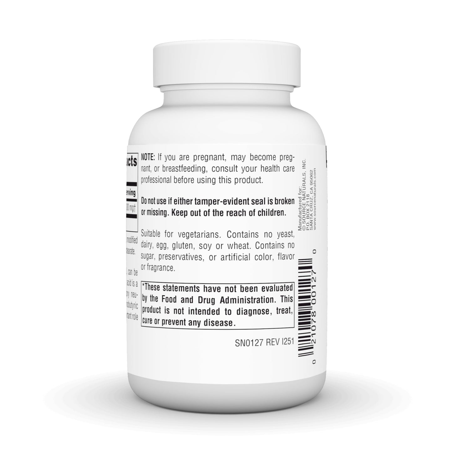 Source Naturals Free Form L-Glutamine 500mg Tablet, 100 Count