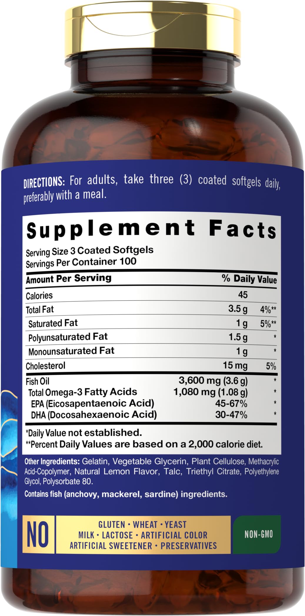 Carlyle Burpless Fish Oil 3600 mg Softgel, 300 Softgels