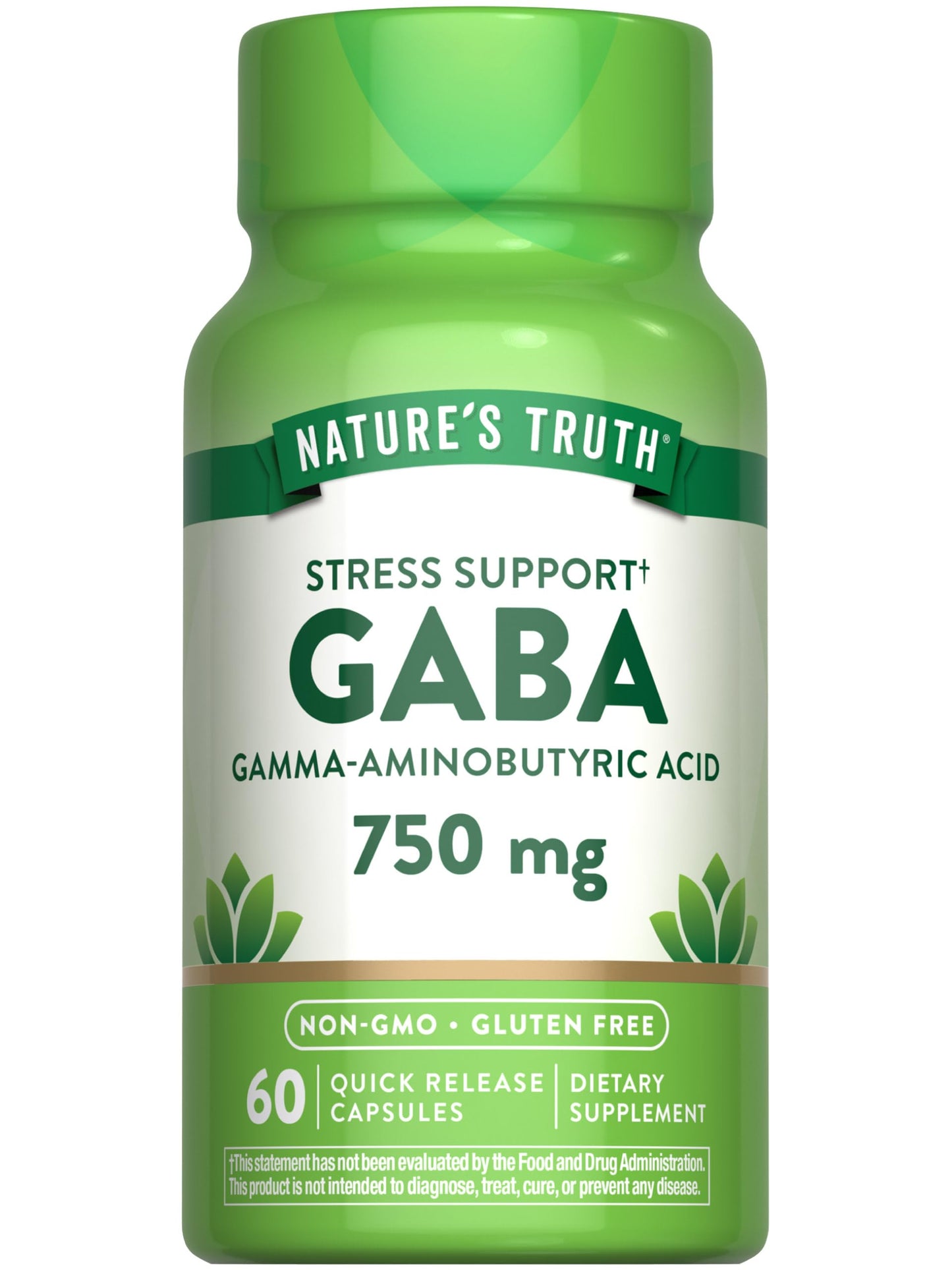 Nature's Truth GABA 750mg Capsules, 60 Count