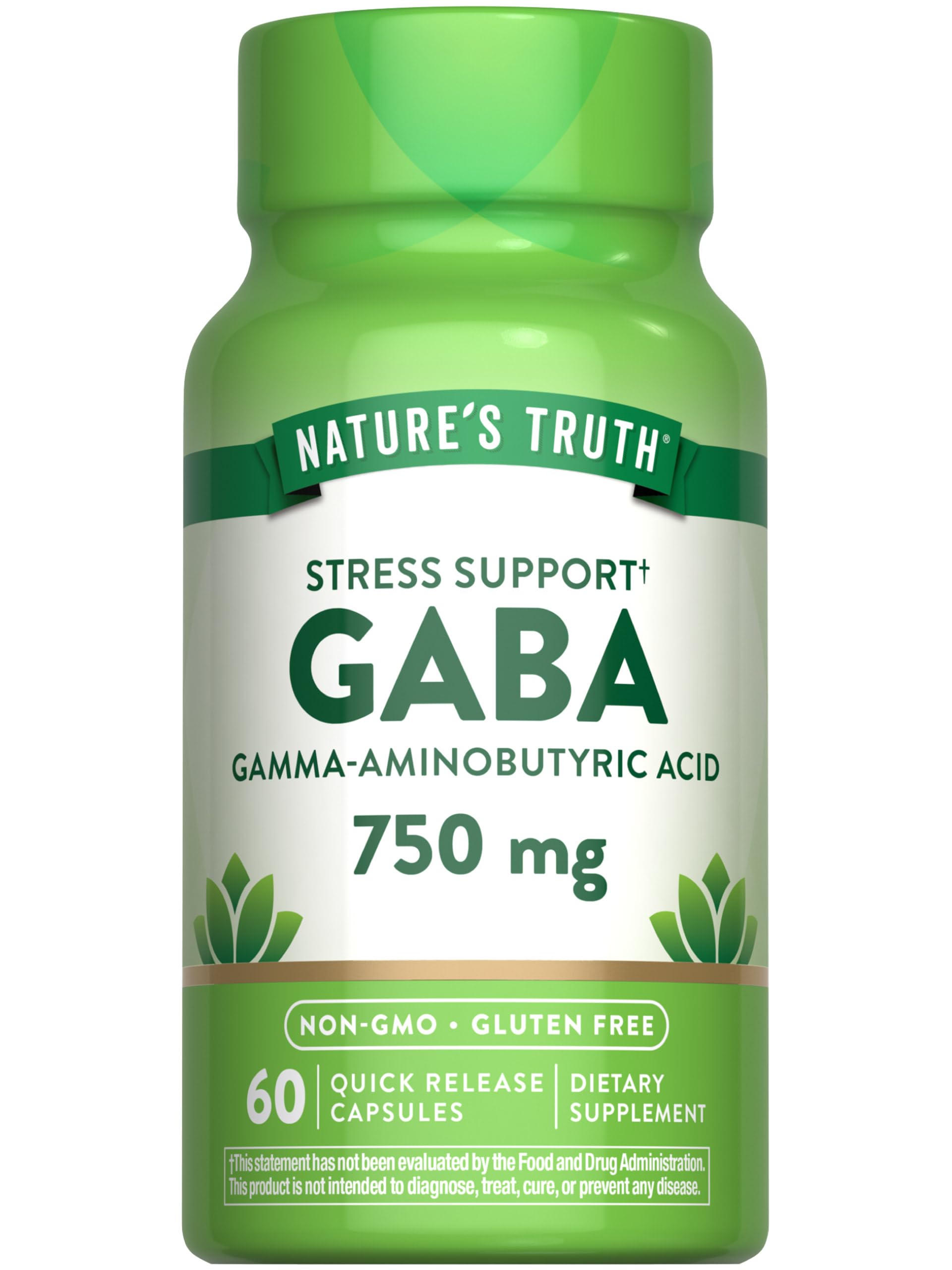 Nature's Truth GABA 750mg Capsules, 60 Count
