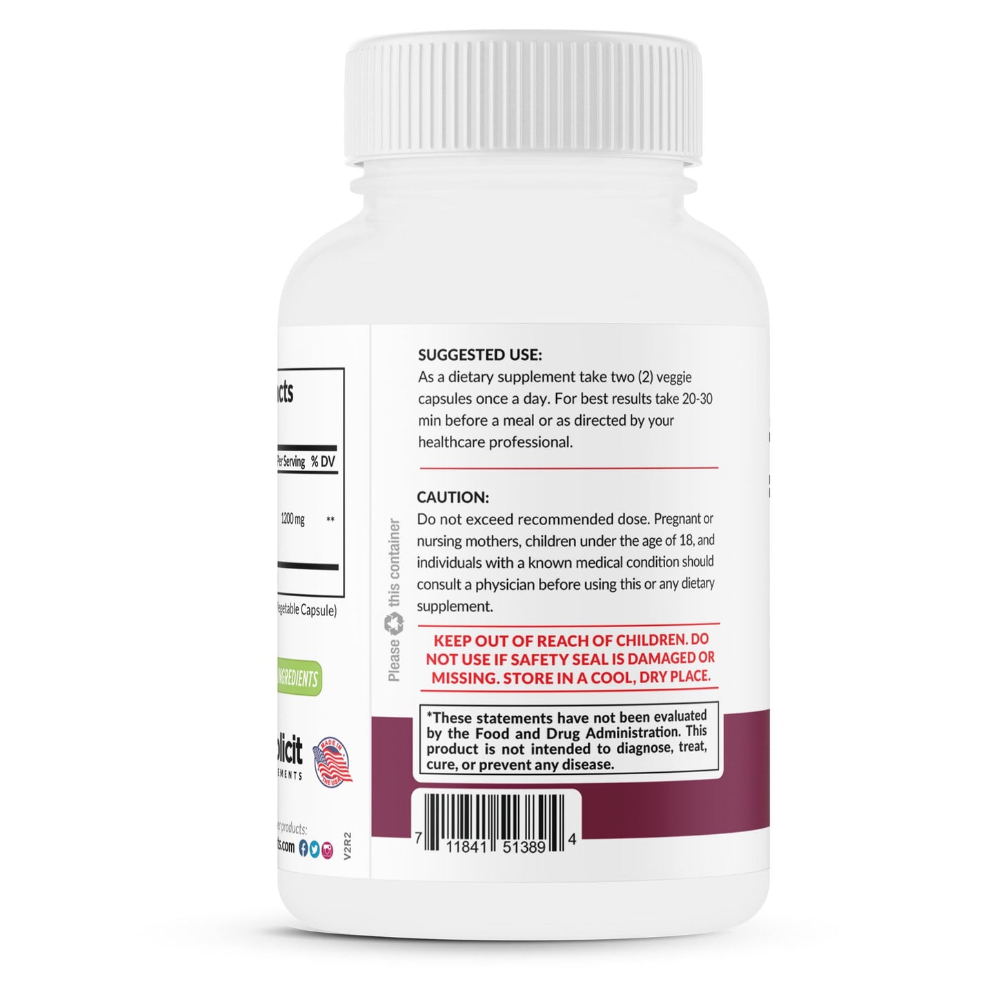 eXplicit Supplements Pure Caralluma Fimbriata Max Strength Capsules, 60 Count