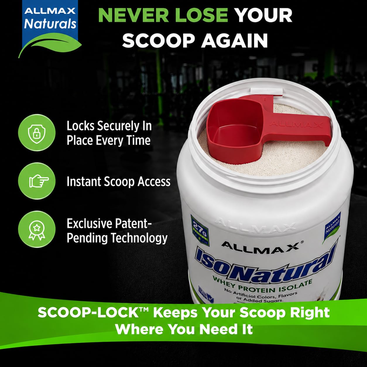 ALLMAX ISONATURAL Protein Isolate Powder, Unflavored, 5 lb, 80 Servings