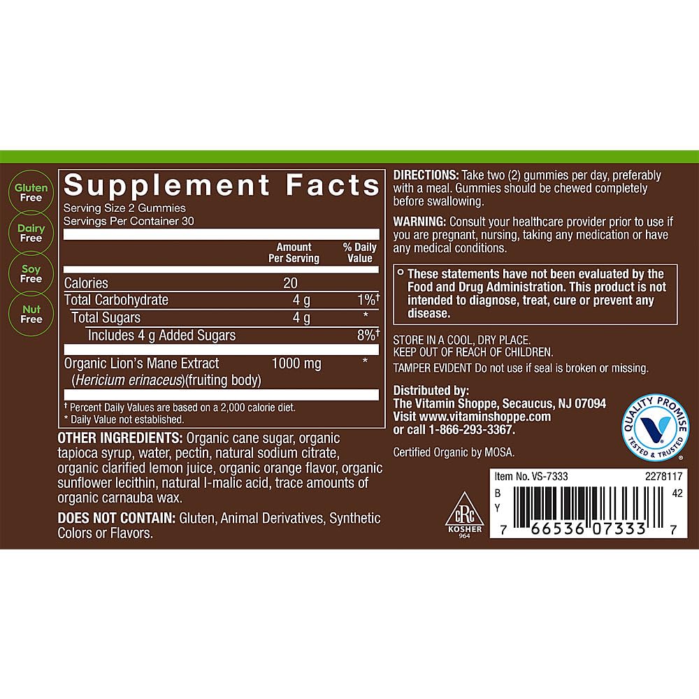 plnt Organic Lion's Mane Gummies 60 Gummies