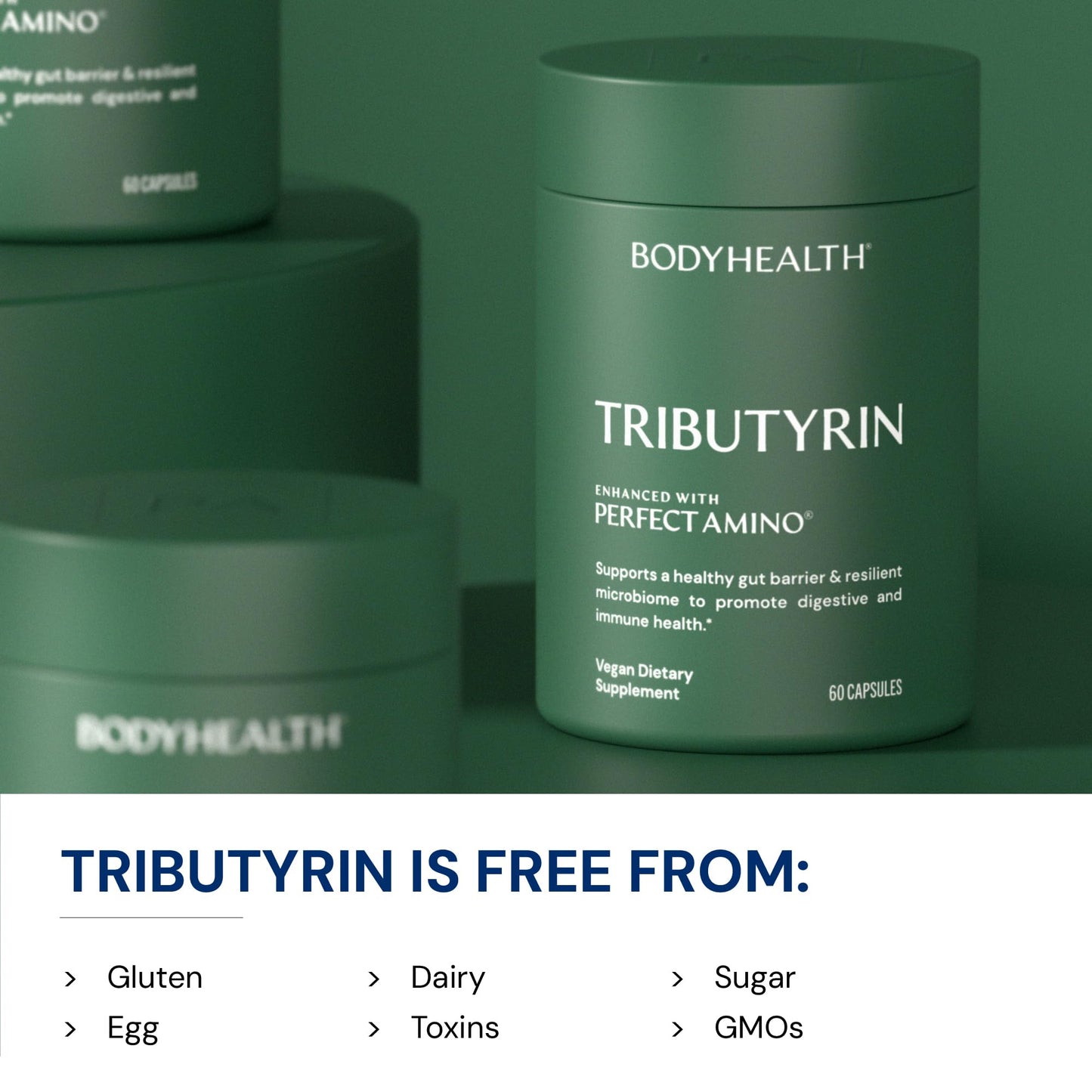 BodyHealth Tributyrin 200mg Tri-Butyrin Capsule, 60 Count