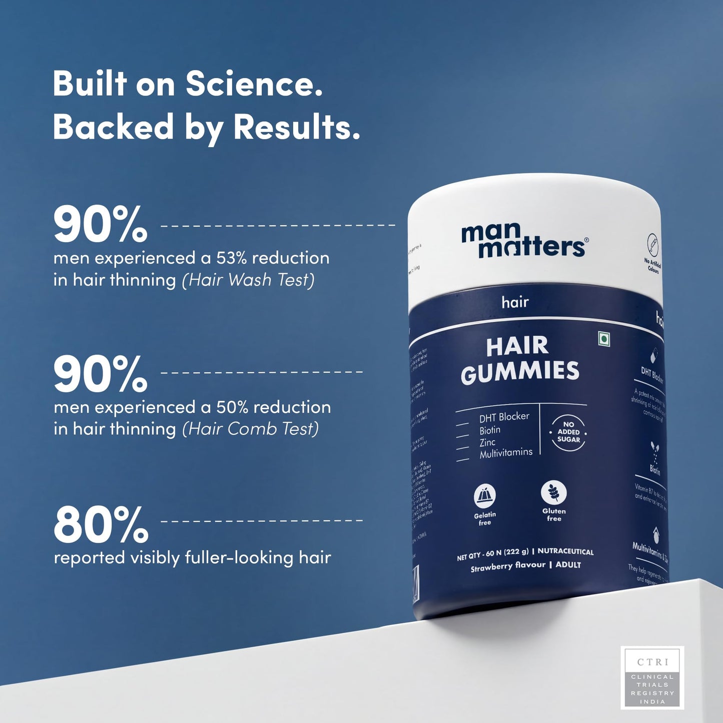 Man Matters Biotin Hair Gummy for Healthy Hair, 60 Gummies