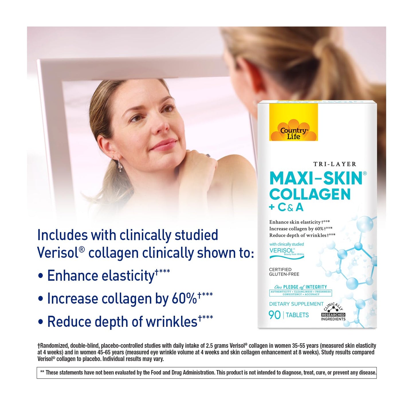 Country Life Verisol Collagen Peptides Tablets, 90 Count