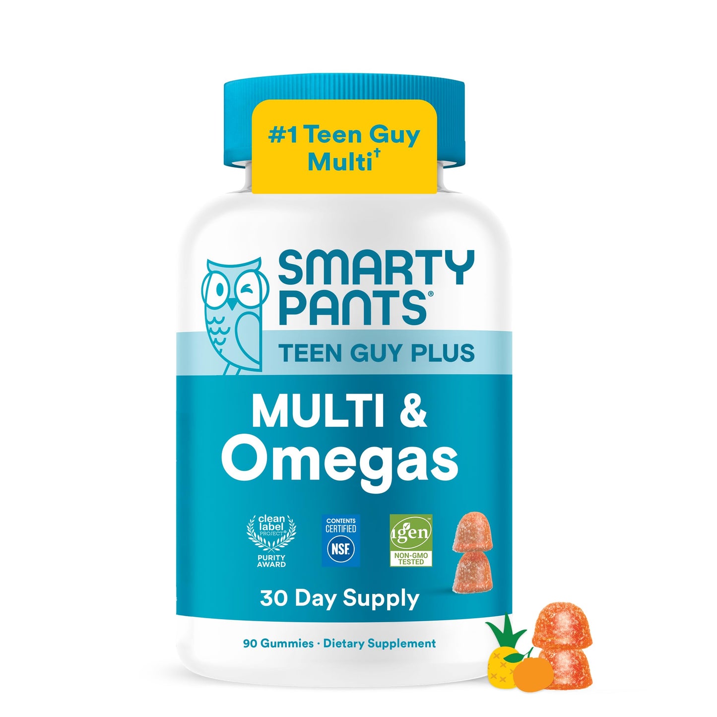 SmartyPants Teen Guy Plus Multi & Omegas Multivitamin Gummies, 60 Gummies