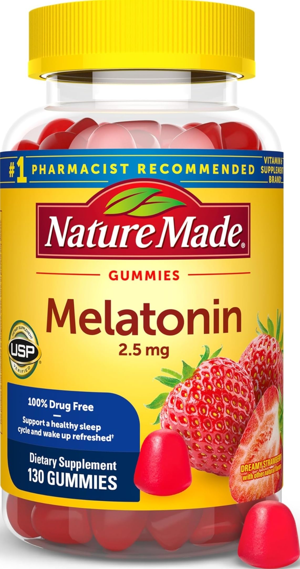 Nature Made Melatonin Gummies 2.5 mg Gummy, 130 Count