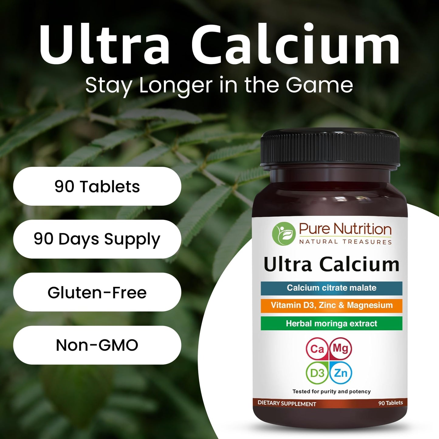 PURE NUTRITION NATURAL TREASURES Ultra Calcium 1000mg with Vitamin D3 & K, 270 Tablets