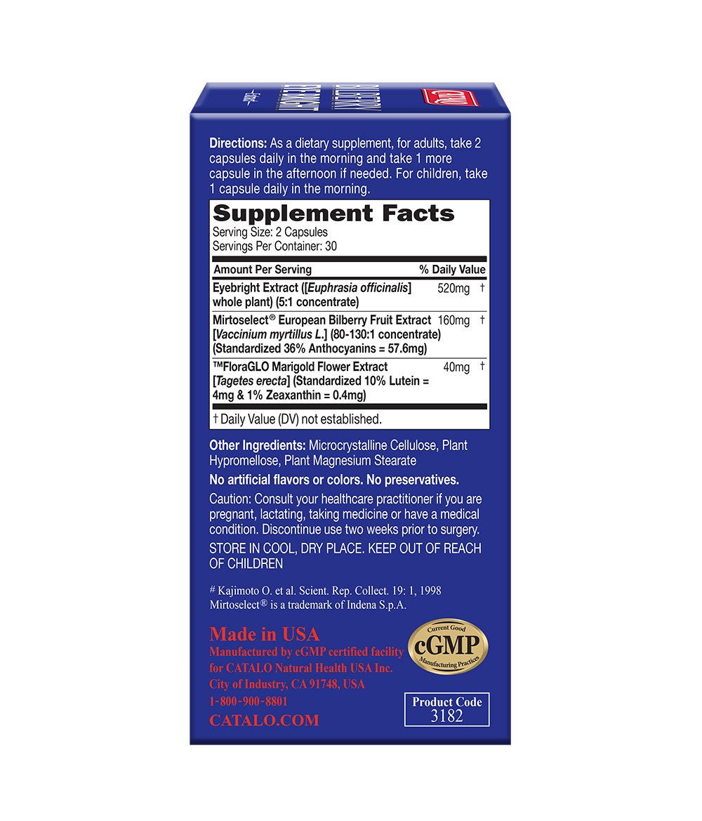 CATALO Bilberry Eye Bright Extract, 60 Capsules