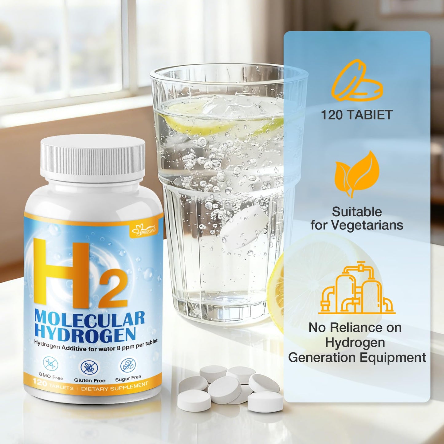 Hoozzch Hydrogen Water Tablets 120 Count