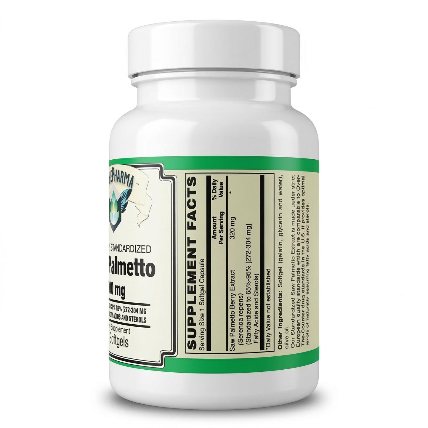 AlchePharma Saw Palmetto Extract 320 mg Softgel, 60 Count