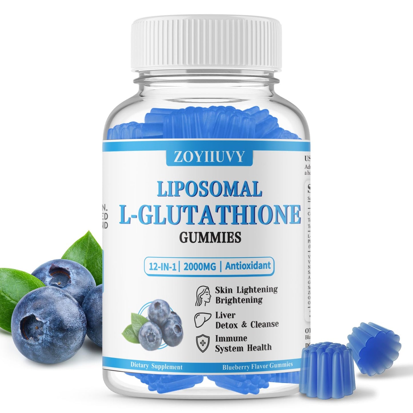 ZOYIIUVY Liposomal Glutathione Gummies 2000mg, 60 Count