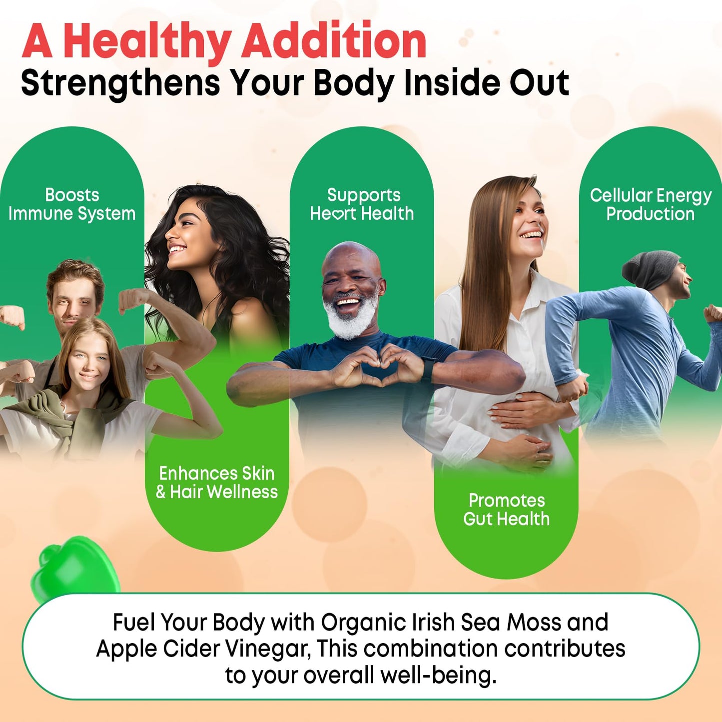 Vazatisi Apple Cider Vinegar Gummies with Sea Moss 60 Count
