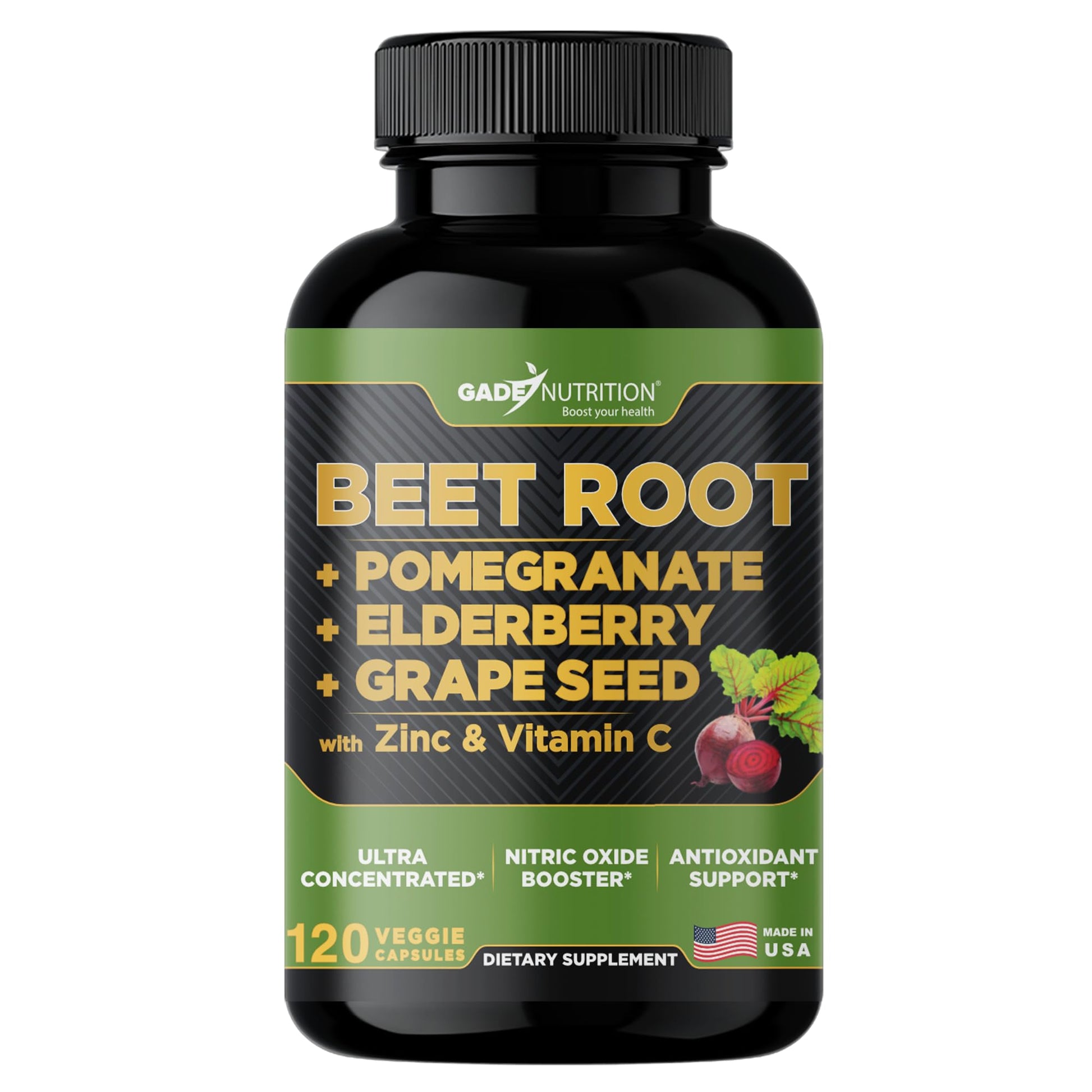 GADE NUTRITION Beet Root Concentrated Beetroot Extract Formula 120 Capsules
