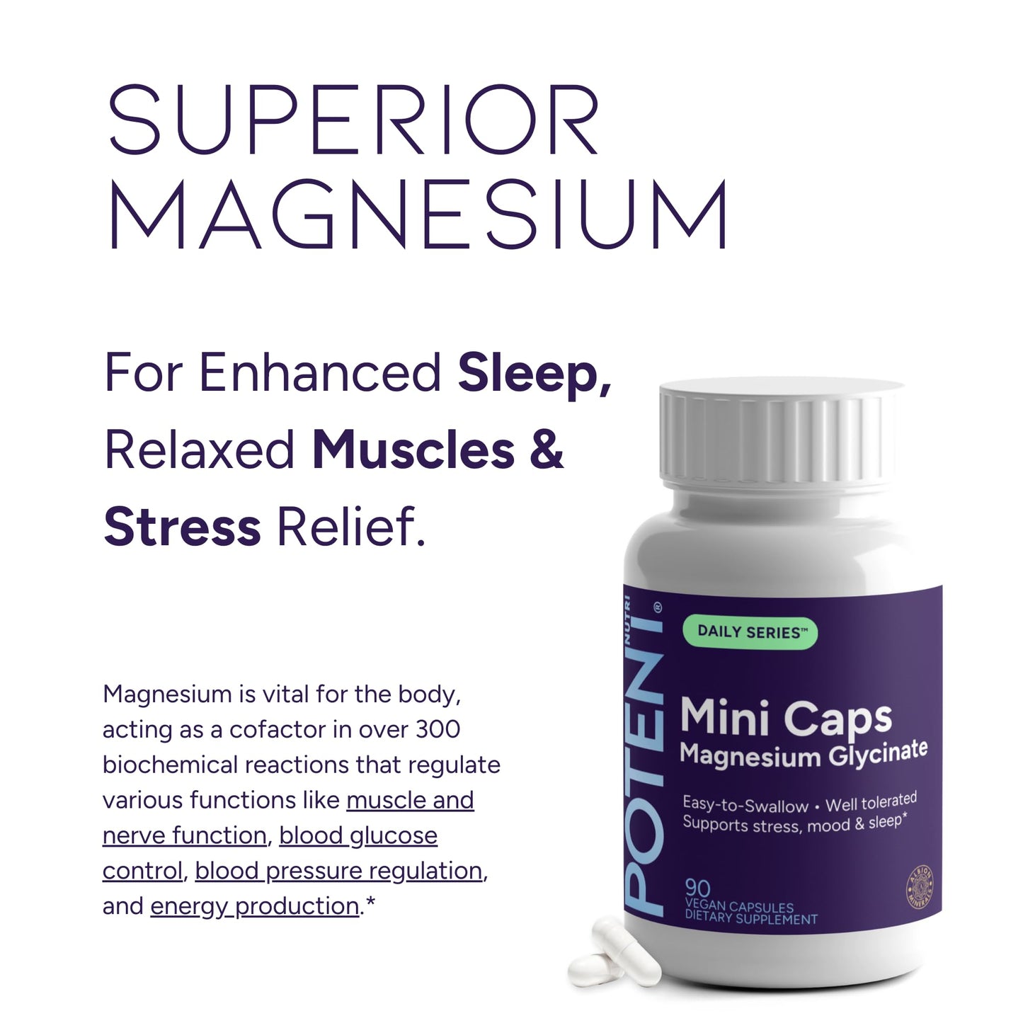 Potent Nutri Magnesium Glycinate Capsule 90 Count