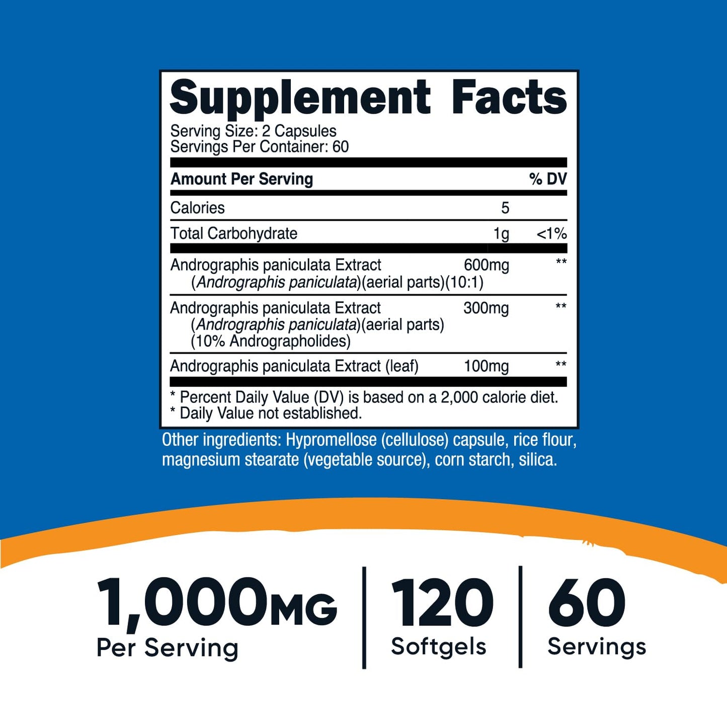 Nutricost Andrographis Extract Capsules (1000mg) 120 Count