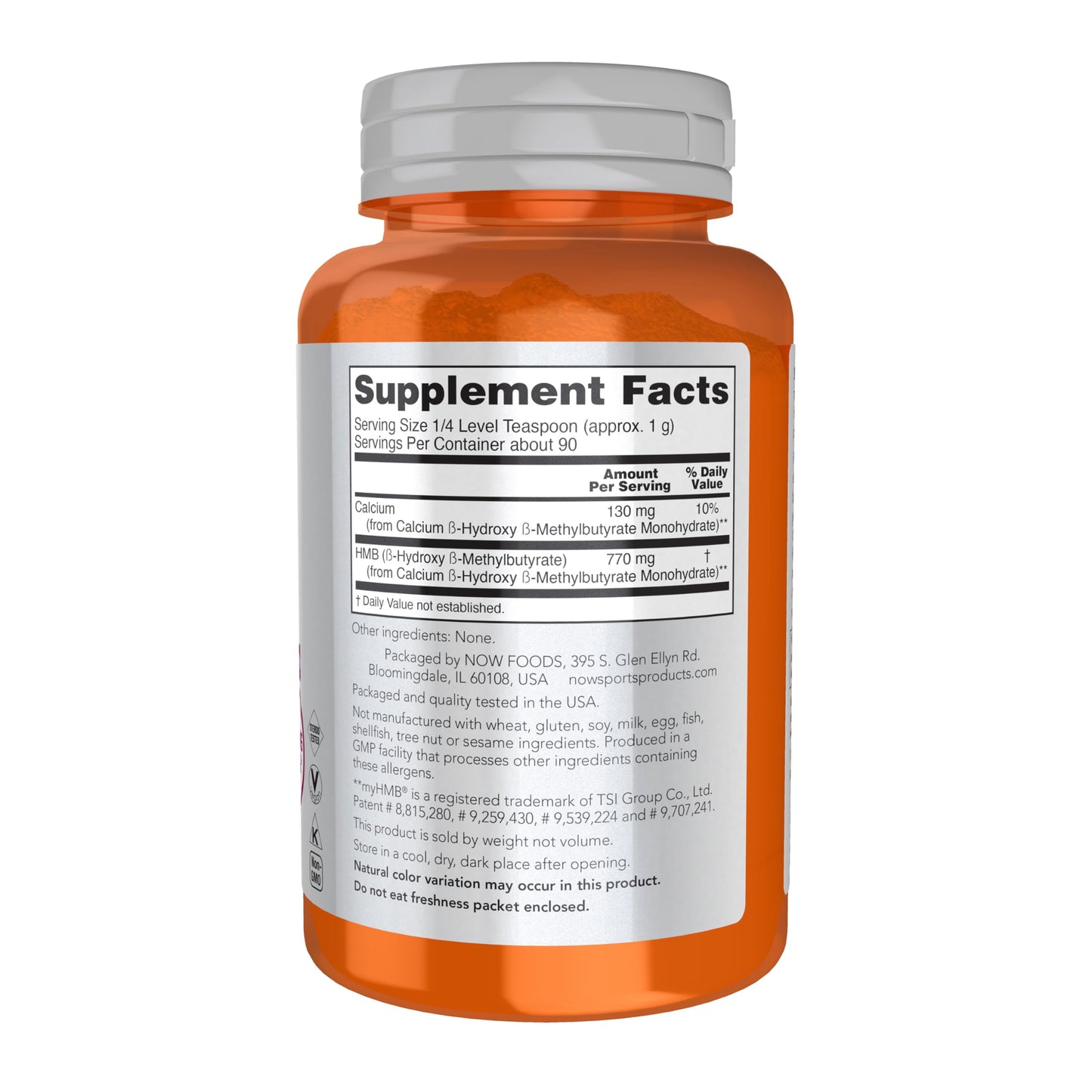 NOW Foods HMB (β-Hydroxy β-Methylbutyrate) Powder, 3.2 Ounce