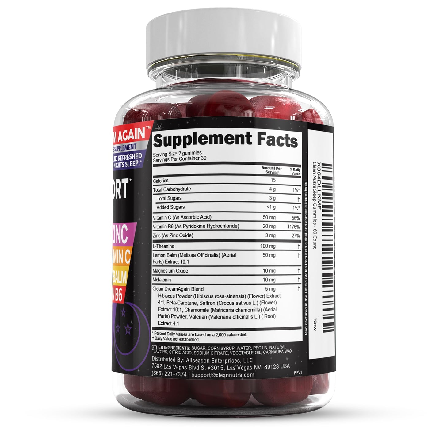 Clean Nutraceuticals Melatonin 10mg 60 Gummies