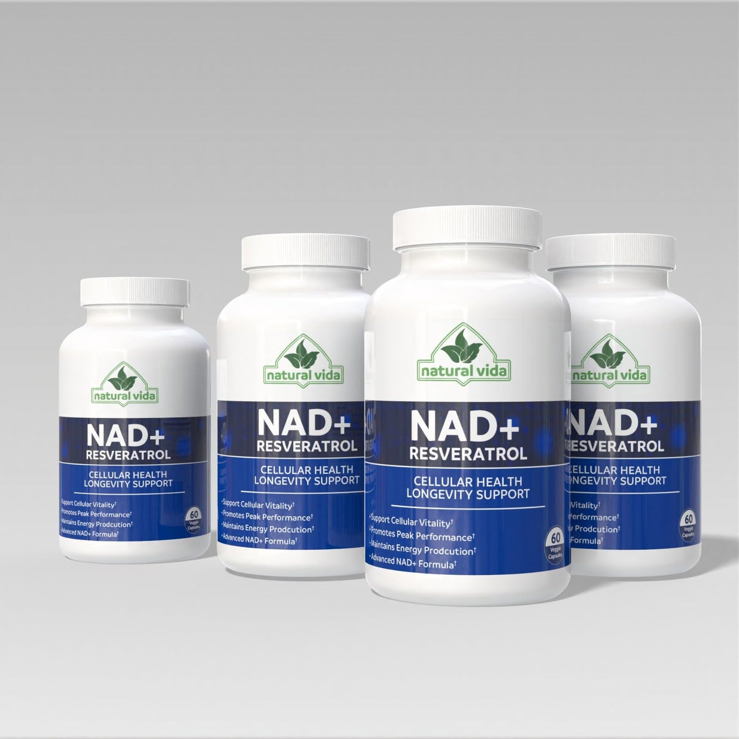 Natural Vida NAD Supplement + Resveratrol Capsule 60 Count