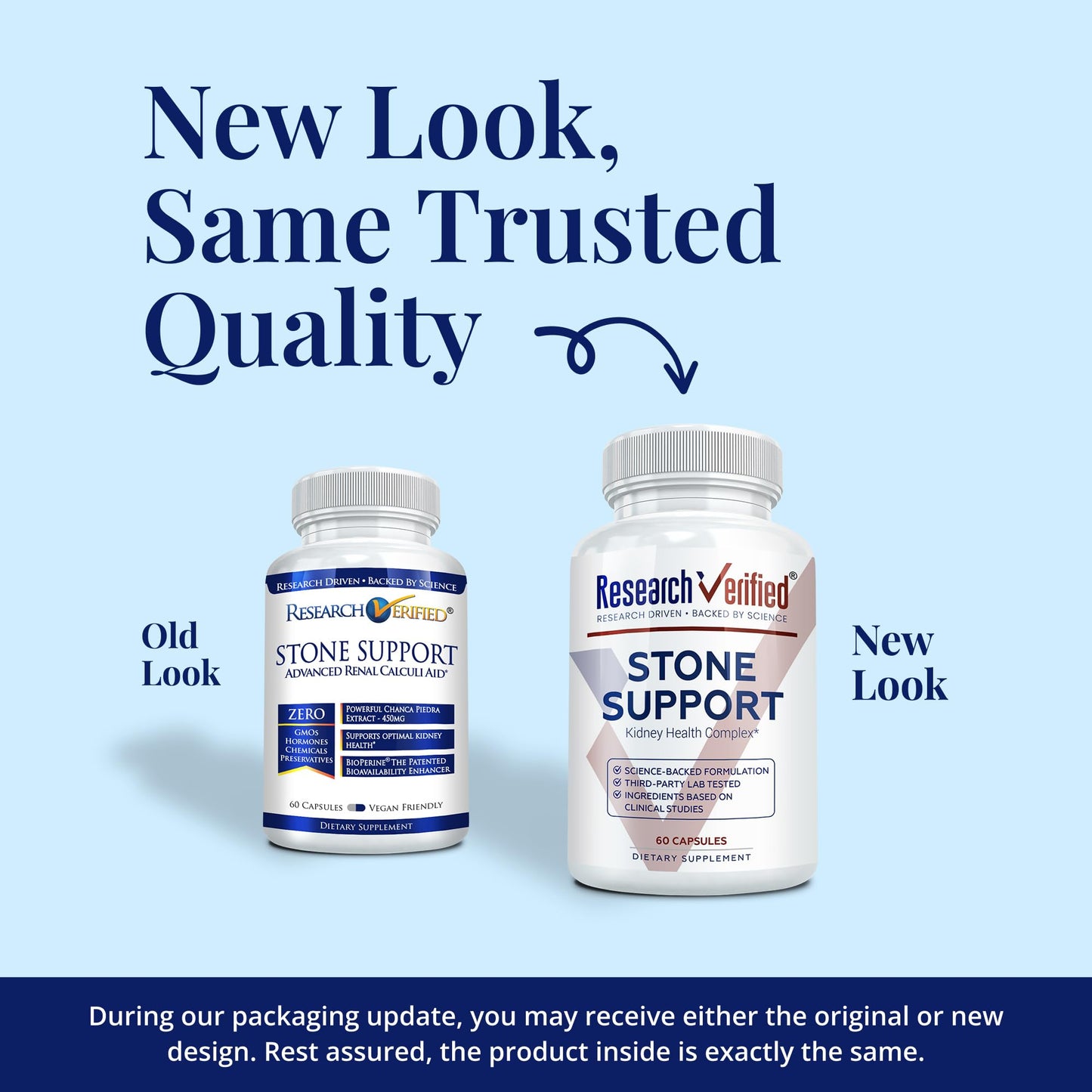 Research Verified Stone Support - Optimal Kidney Stone Defense - Chanca Piedra, Crataeva Nurvala, BioPerine 60 Capsules