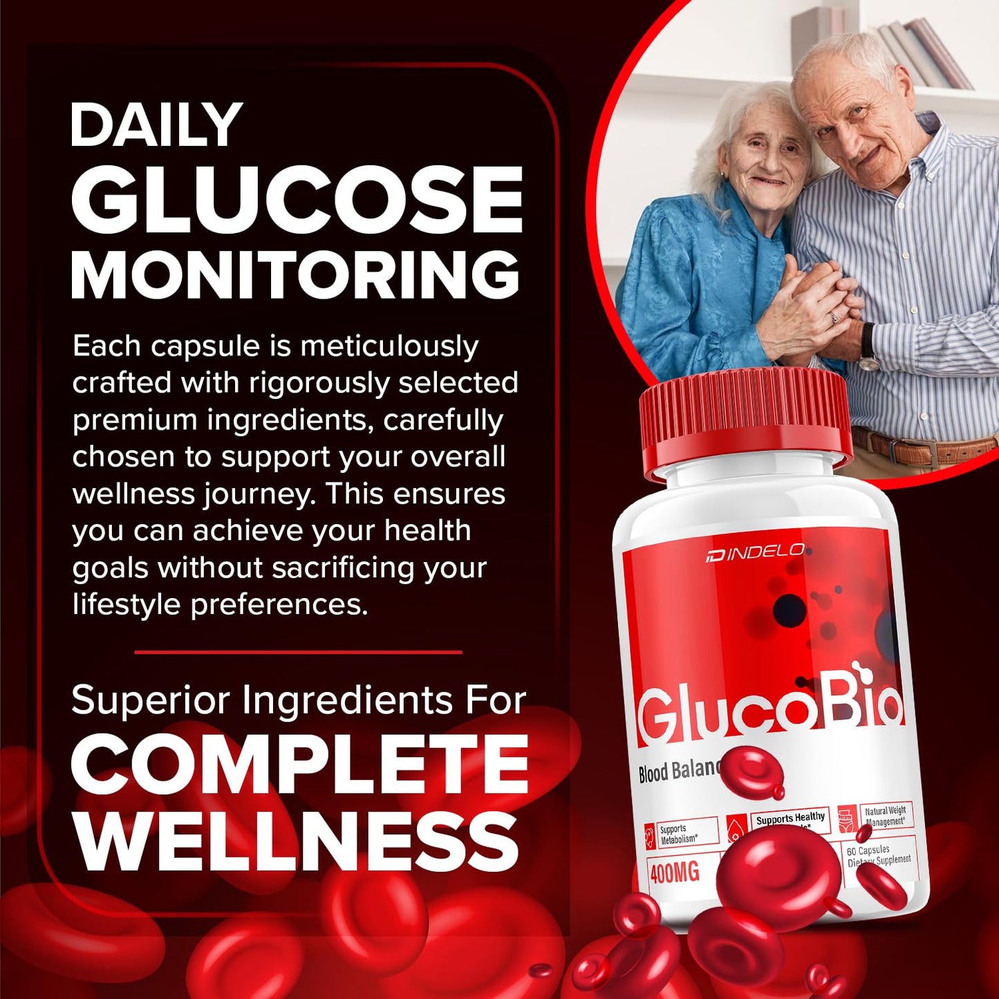 Indelo Gluco Bio Healthy Vitamin Capsules 120 Capsules