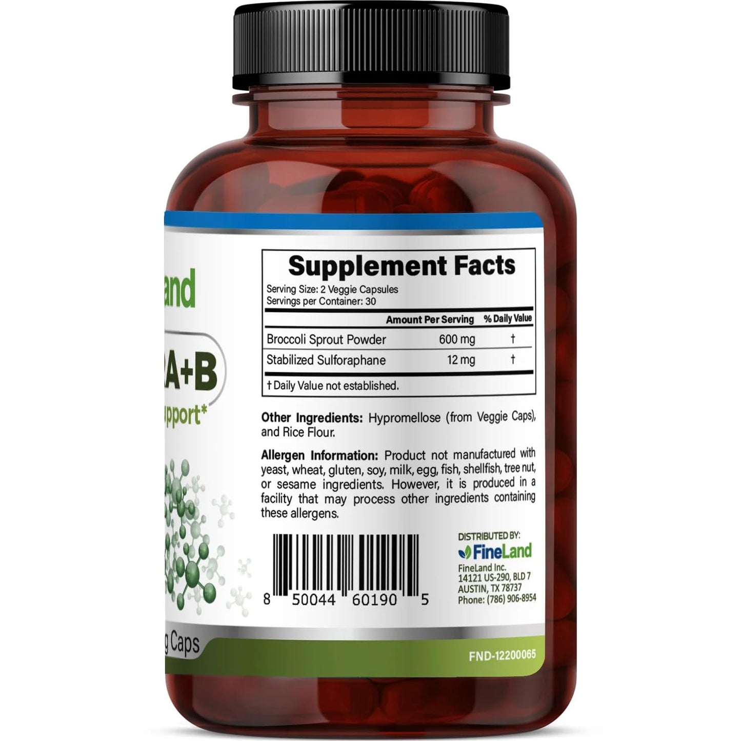 FineLand Sulfora+B Sulforaphane Supplement Capsules, 60 Count