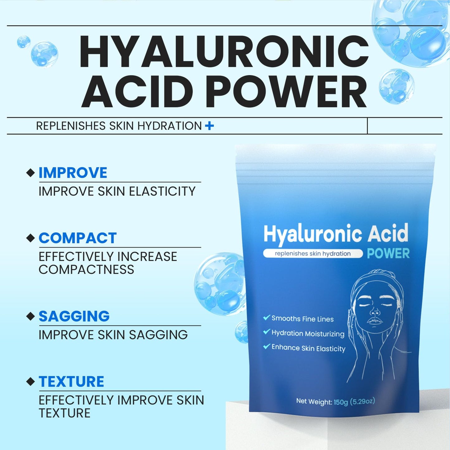 AQILUN Hyaluronic Acid Powder 3.5274 2 Pack