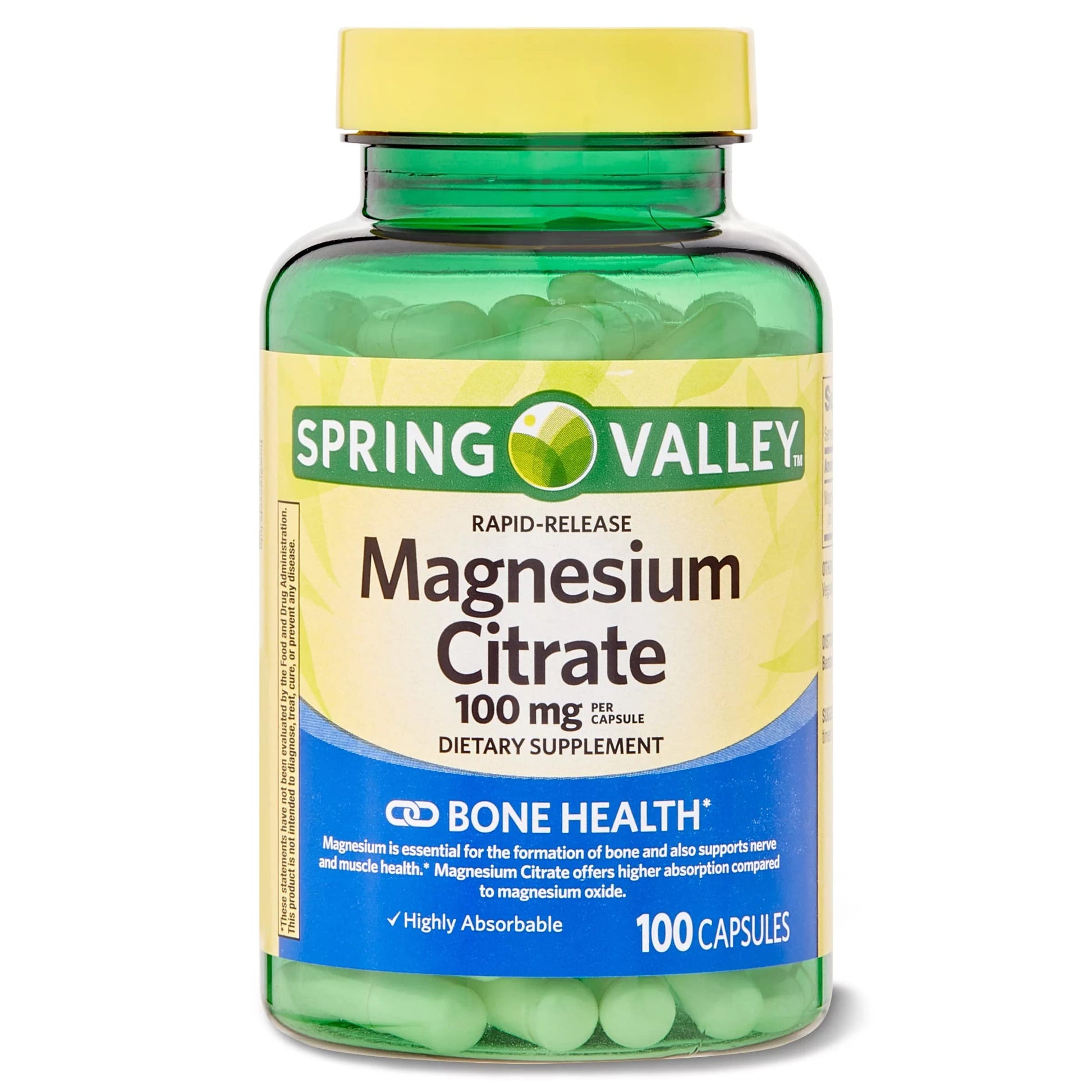Spring Valley Magnesium Citrate 100 mg Rapid-Release Capsules, 100 Count