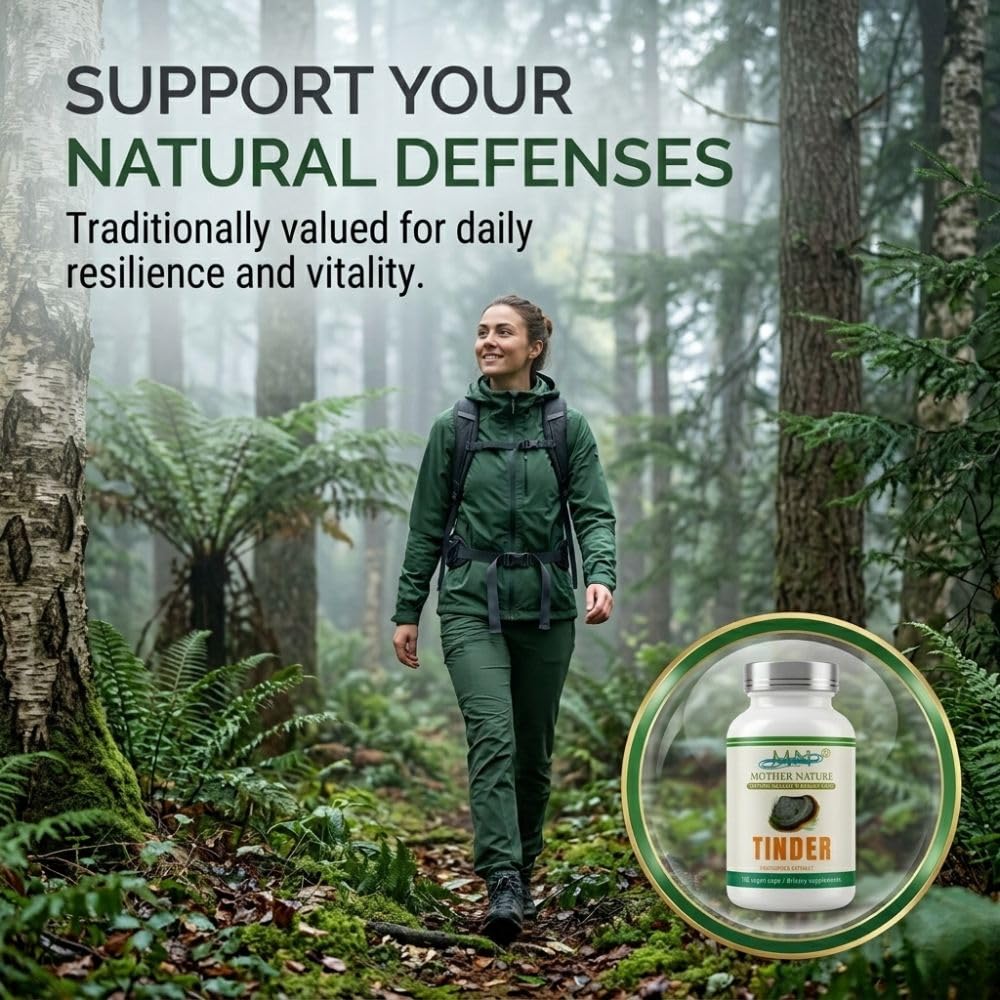 Mn Mother Nature Inc Tinder Mushroom Extract 500mg Fomes Fomentarius Fruiting Body Capsules 120