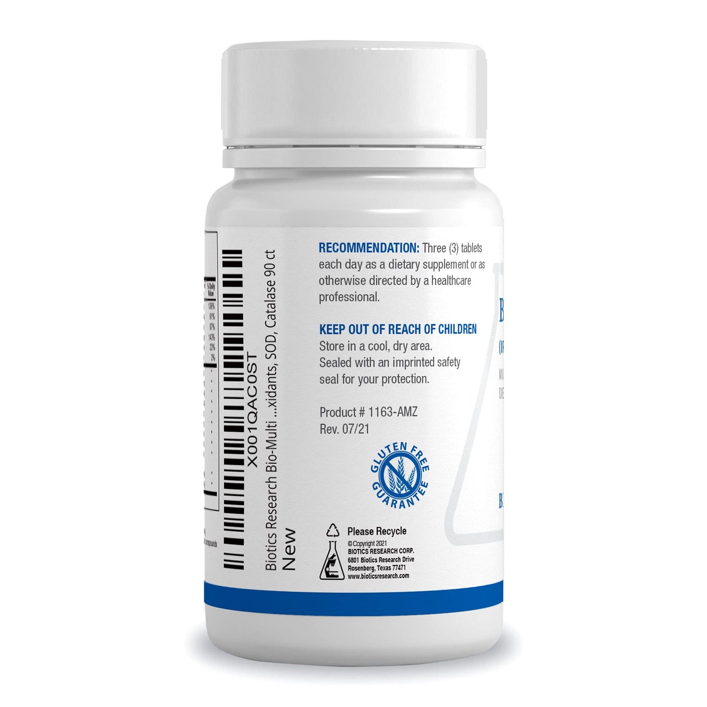 Biotics Research Bio-Multi Plus Iron & Copper Free Multivitamin Tablets 90