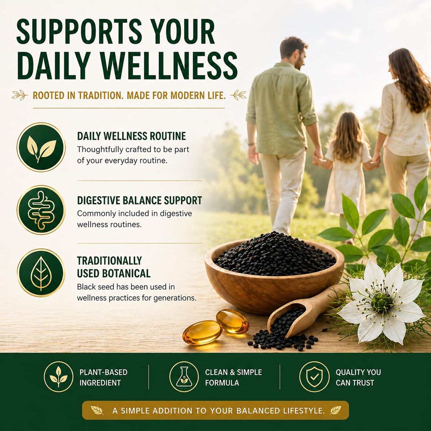 QUZOYU Ethiopian Black Seed Oil Capsules, 60 Count