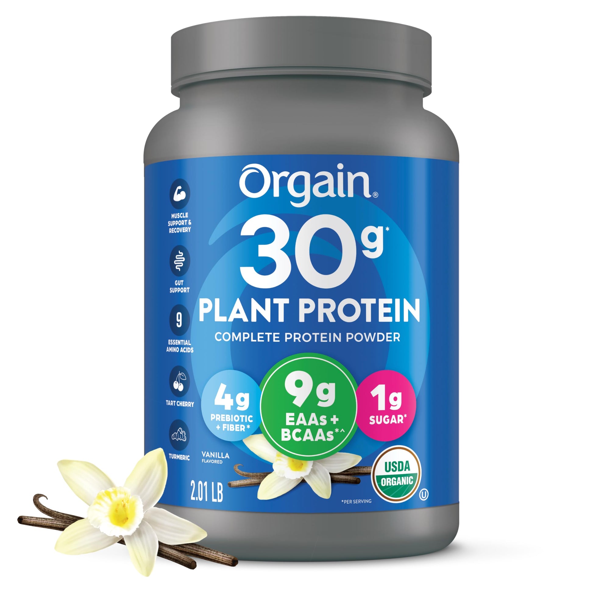 Orgain Organic Plant Protein Powder, Vanilla, 2.01 lb