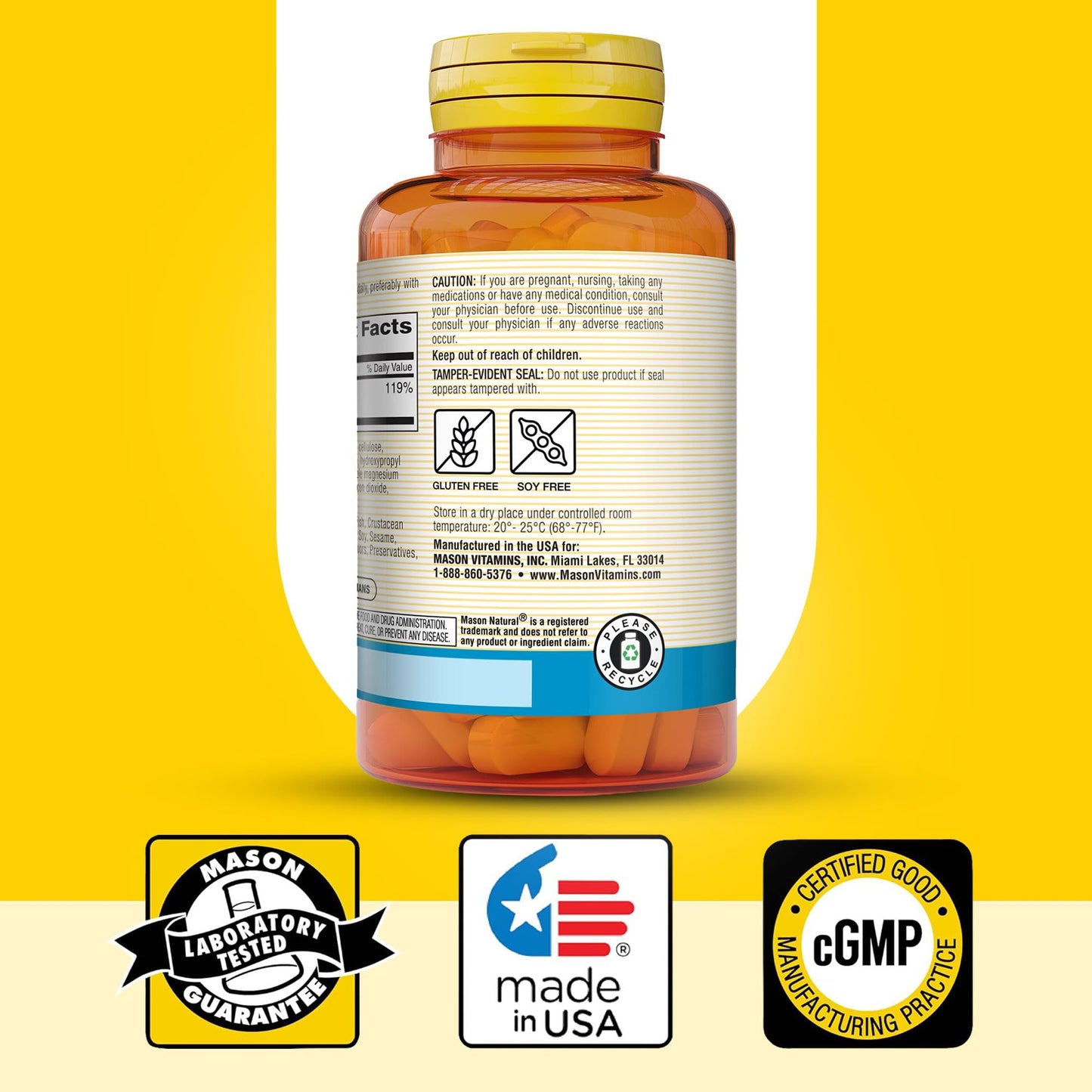 Mason Natural Magnesium 500 mg Extra Strength Tablets, 300 Count