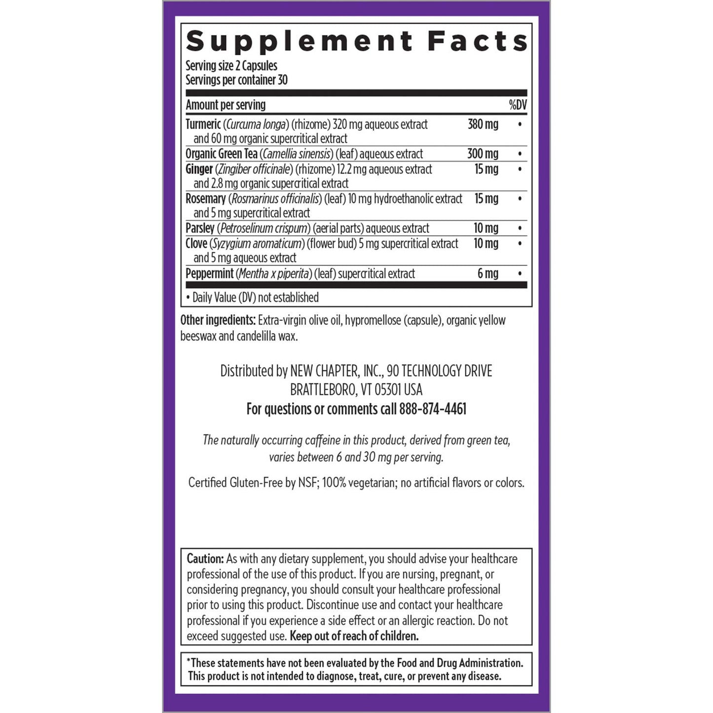 New Chapter Turmeric Supplement + Daily Detox Turmeric Force Detox Action with Green Tea + Ginger + No Black Pepper Needed + Non-GMO Ingredients Vegetarian Capsule, 60 Capsules