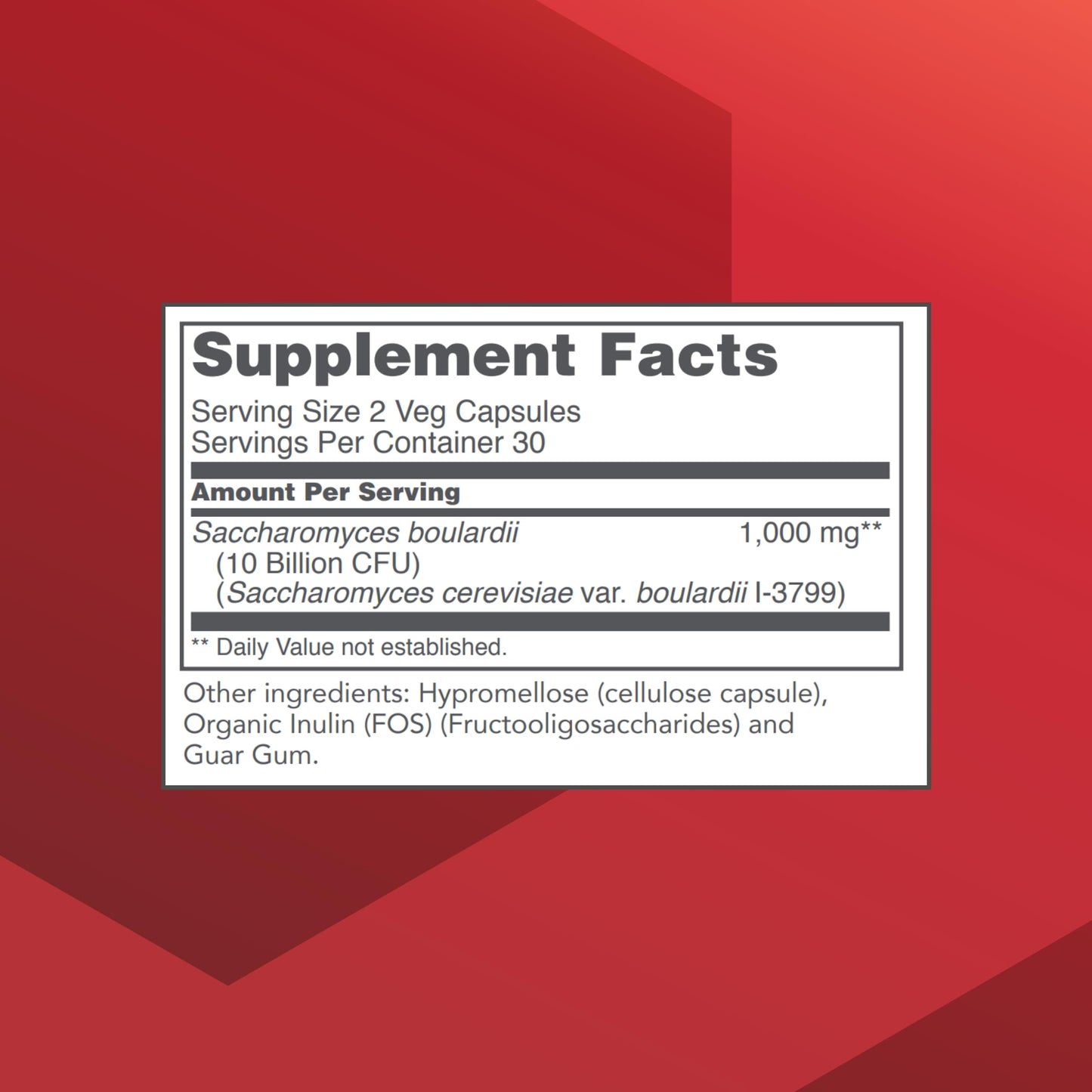 PROTOCOL FOR LIFE BALANCE Saccharomyces boulardii 10 Billion CFU Probiotic Supplement Capsule 60 Veg Caps