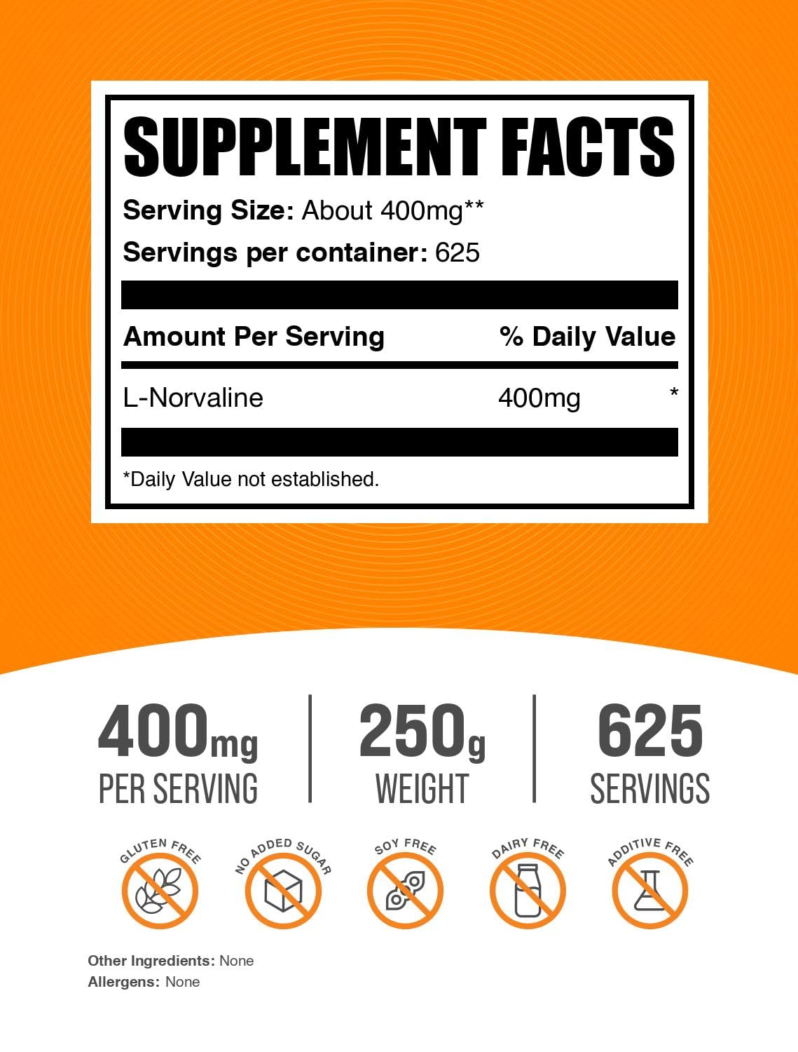 BulkSupplements L-Norvaline Powder, 8.8 oz