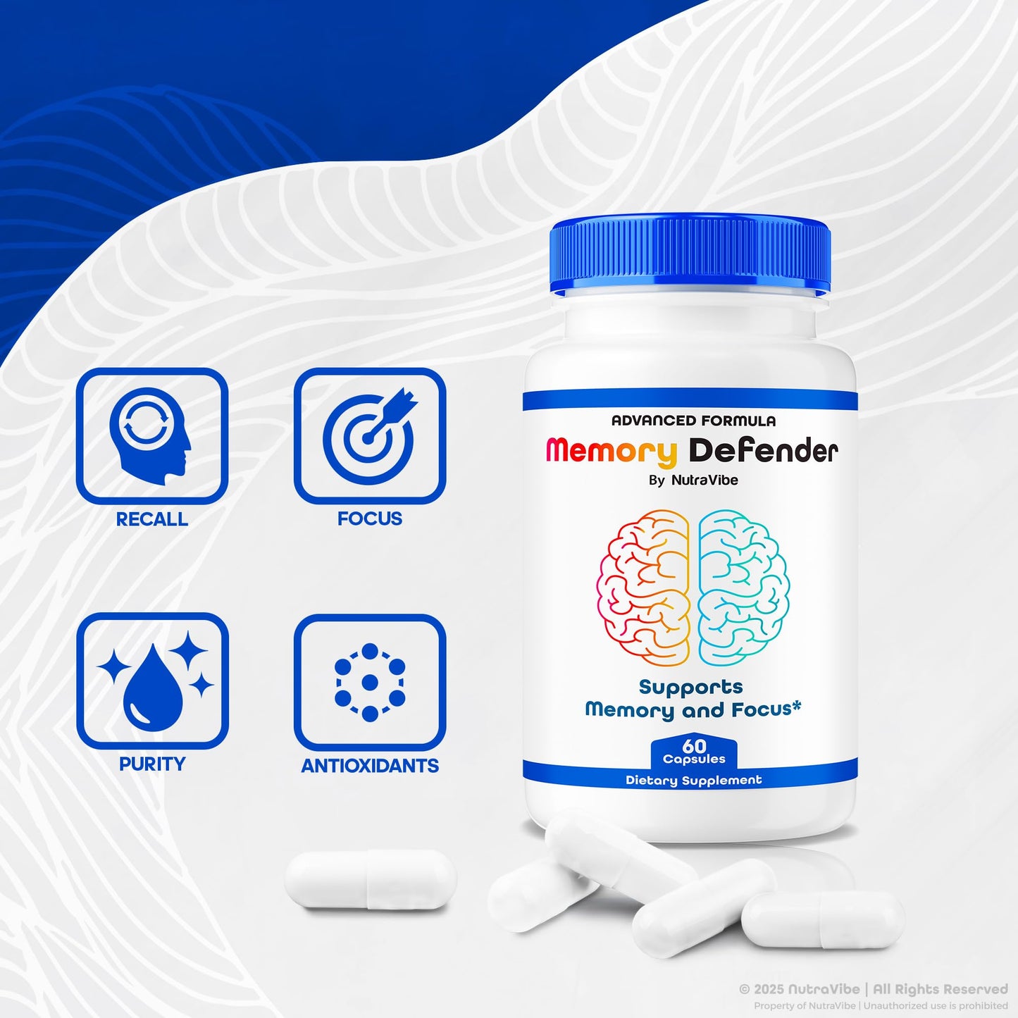 NutraVibe Memory Defender Capsule, 60 Capsules