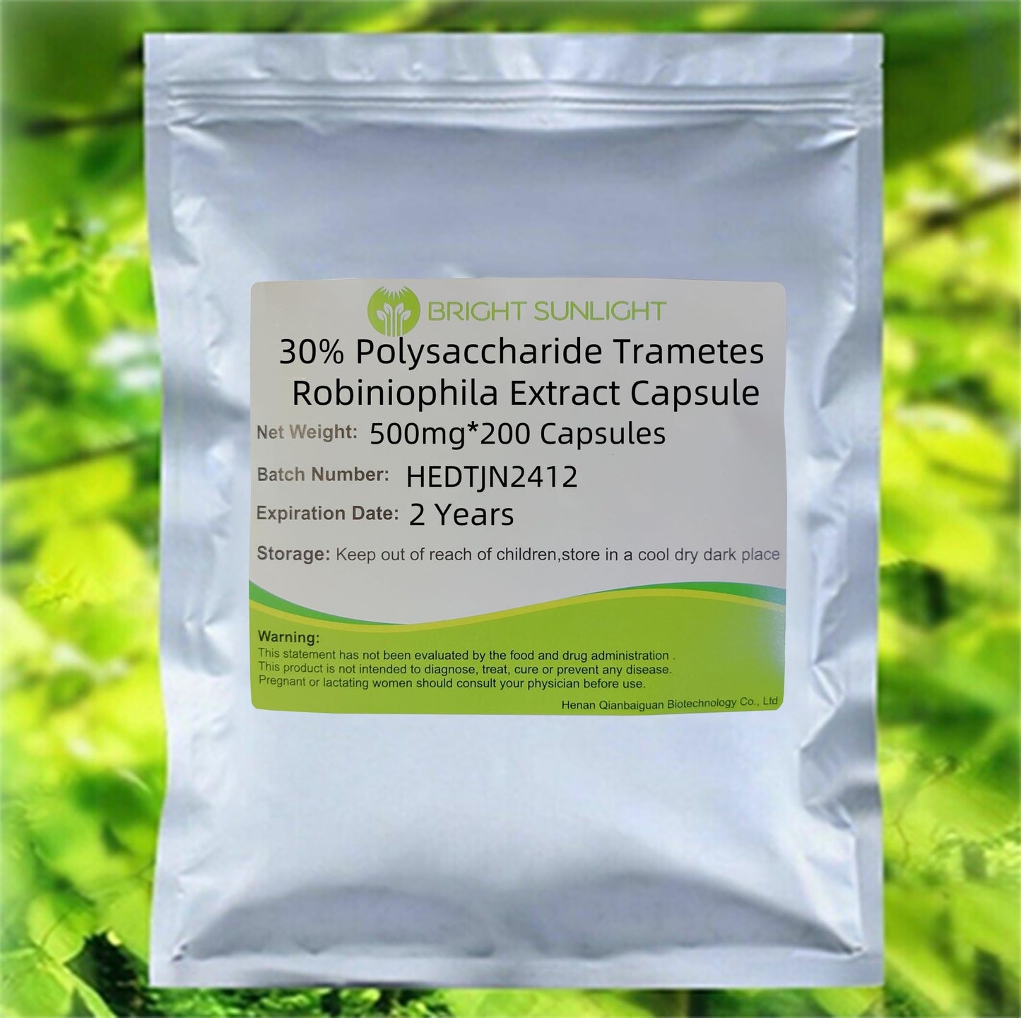 Bright sunlight Trametes Robiniophila Extract 30% Polysaccharide Capsules, 200 Capsules