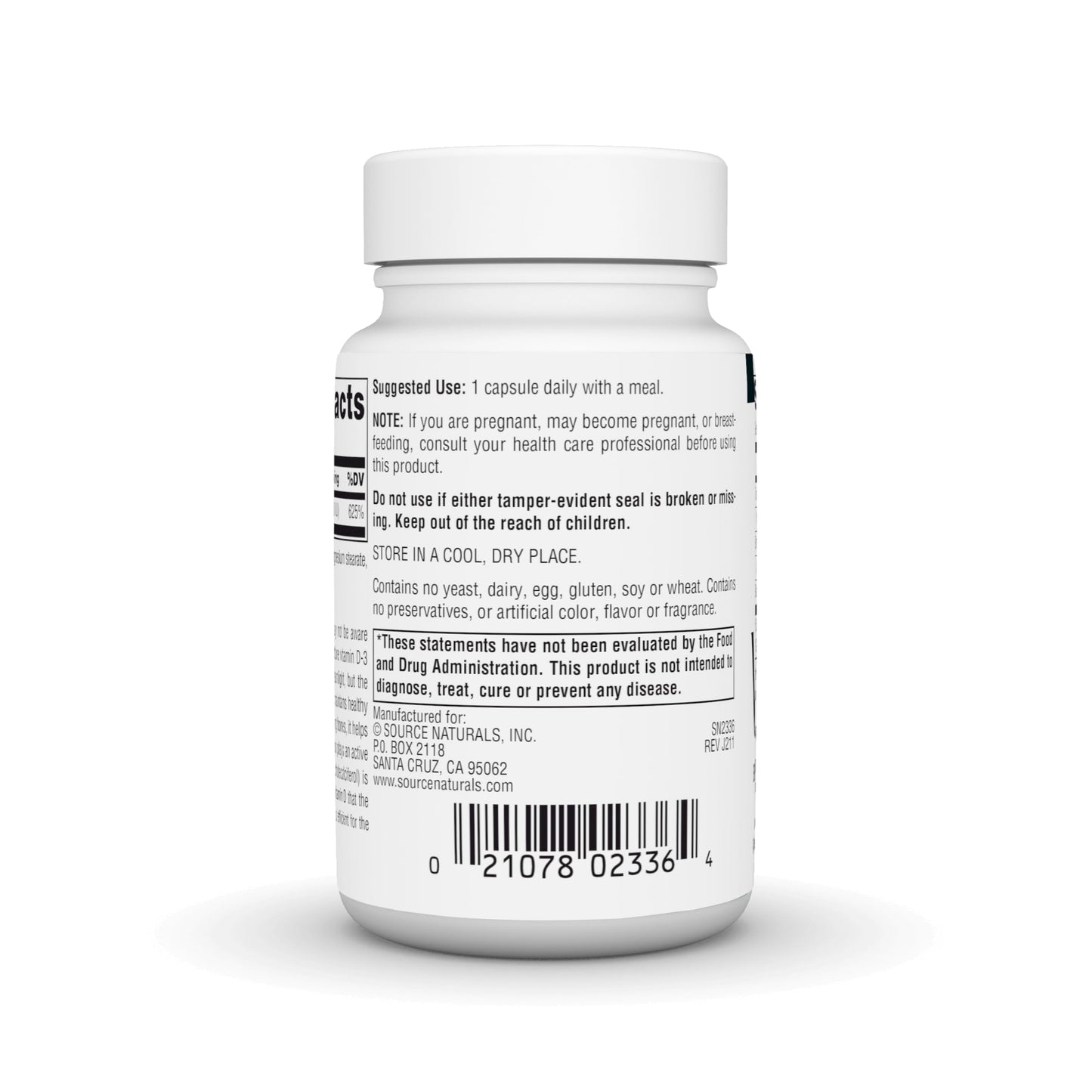 Source Naturals Vitamin D-3 Bioactive Form for Bone and Immune Health, 60 Capsules