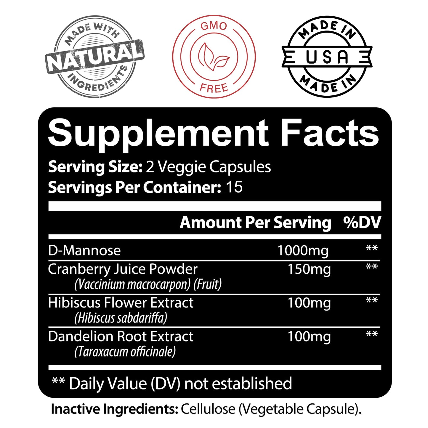 Kaya Naturals D-Mannose Capsules, 30 Count