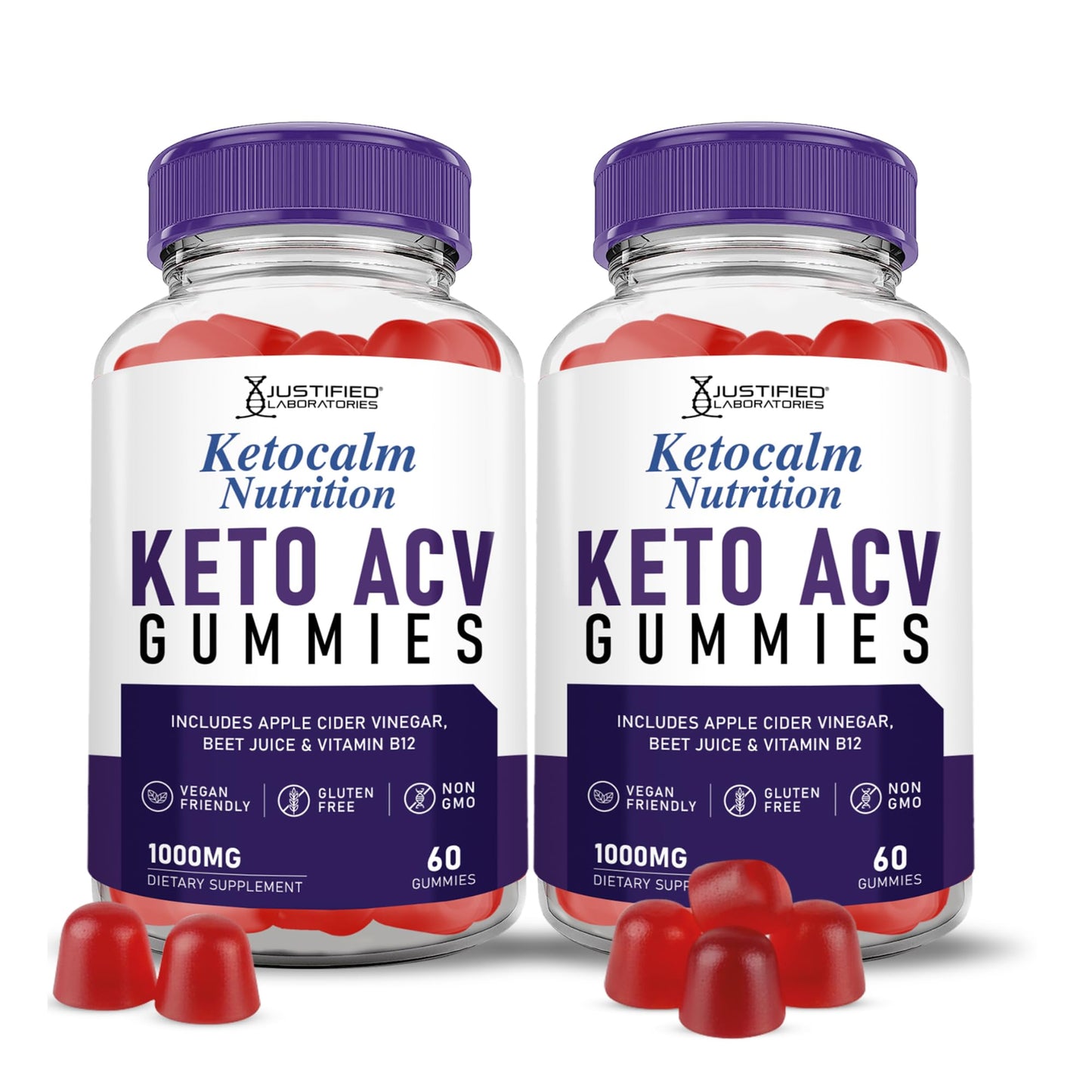 Justified Laboratories Ketocalm Nutrition Keto ACV Gummies (1000 mg), 120 Gummies