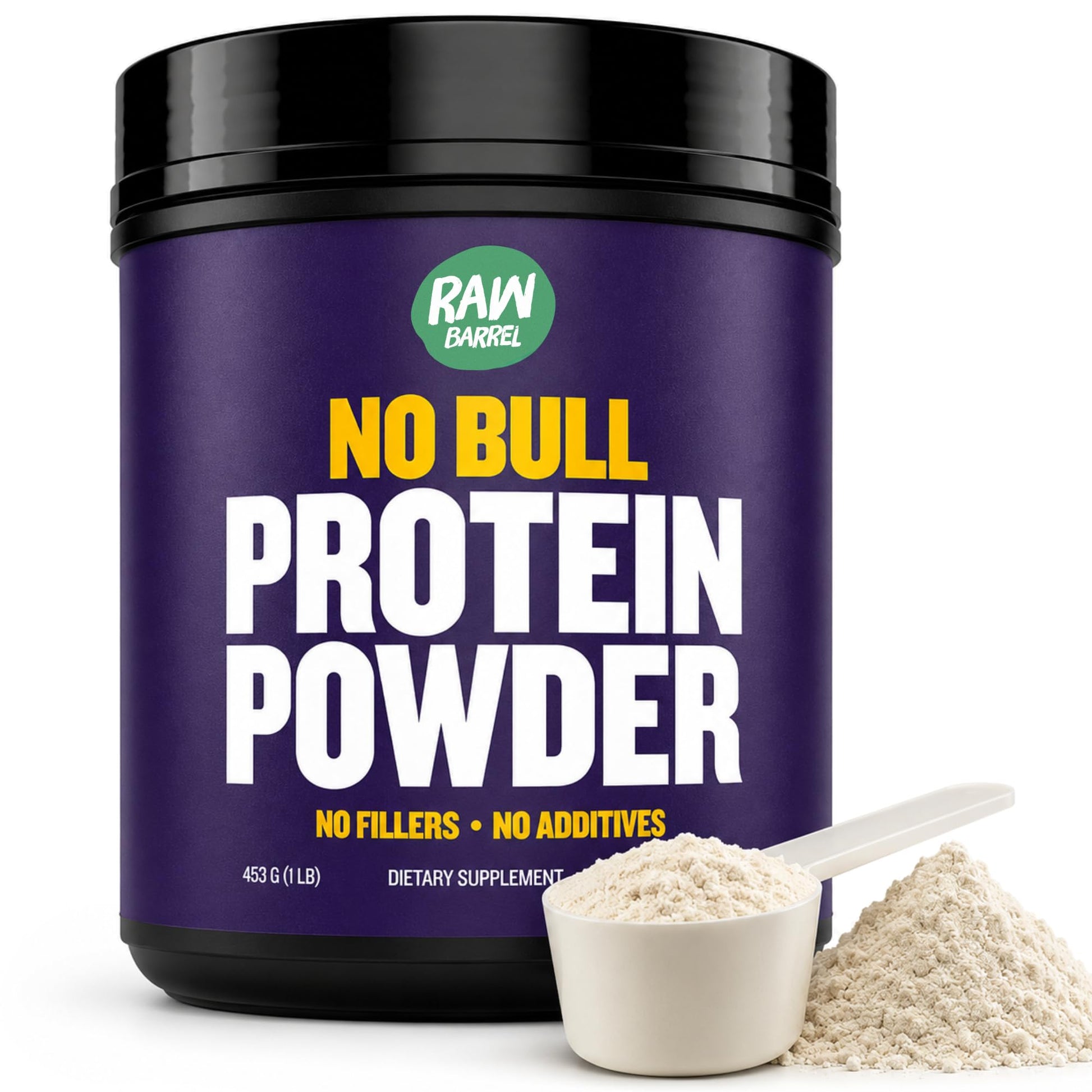 Raw Barrel No Bull Unflavored Whey Protein Powder 16 oz