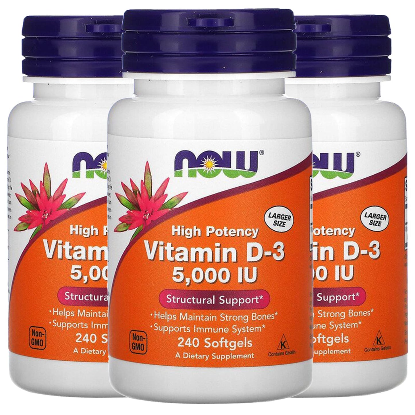 NOW Foods Vitamin D-3 5000 IU Softgels, 720 Count