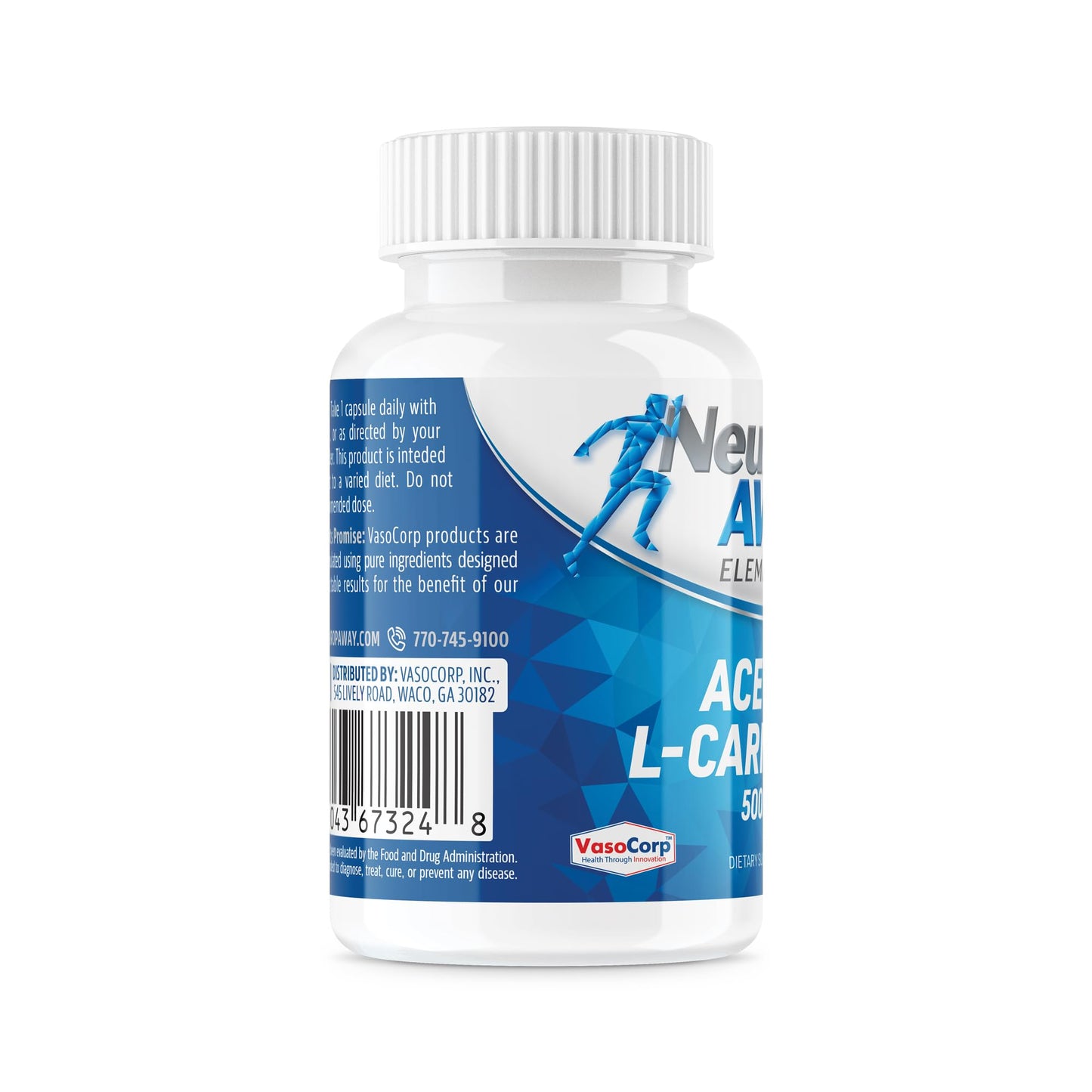 NeuropAWAY Acetyl L-Carnitine 500mg Capsule, 60 Count